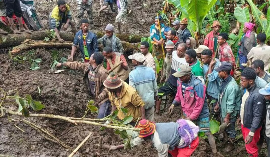 Ethiopia declares 3 days of mourning after landslides in the south kill 80 people