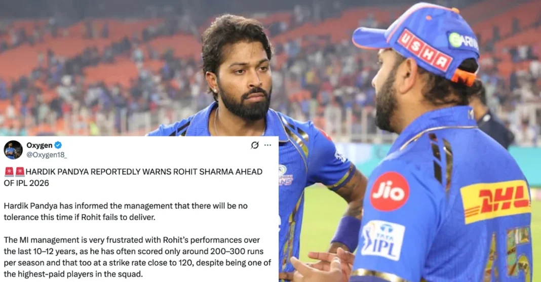 IPL 2026: Mumbai Indians responds to claims of Hardik Pandya issuing a warning to Rohit Sharma