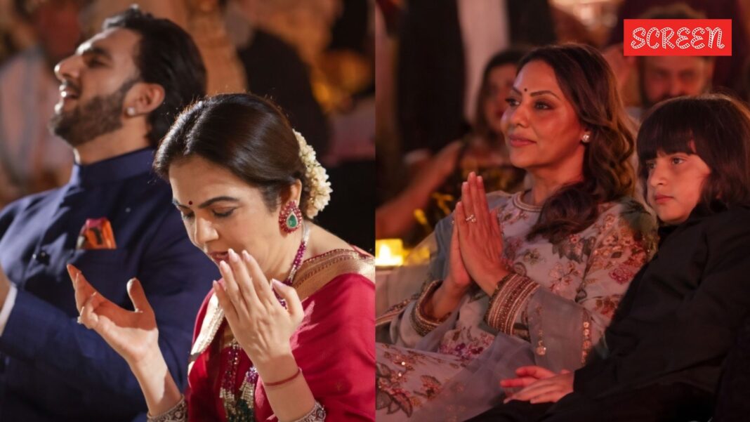 Anant Ambani birthday bash: Ranveer Singh, Gauri Khan join Ambanis for bhajan session; Janhvi Kapoor performs Garba. Watch | Bollywood News