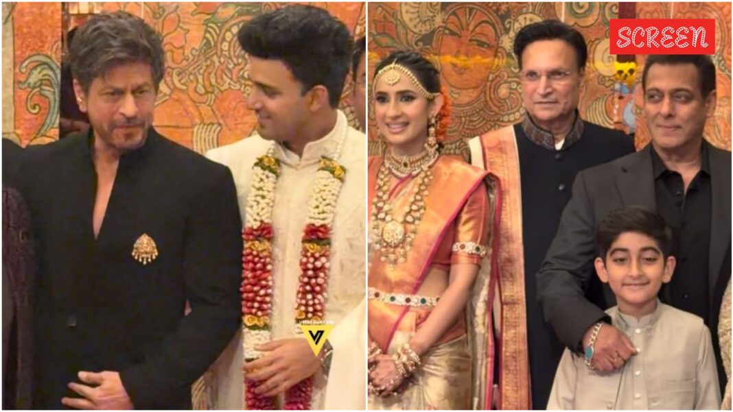 Shah Rukh Khan and Salman Khan add star power at a wedding celebration. See inside videos | Bollywood News