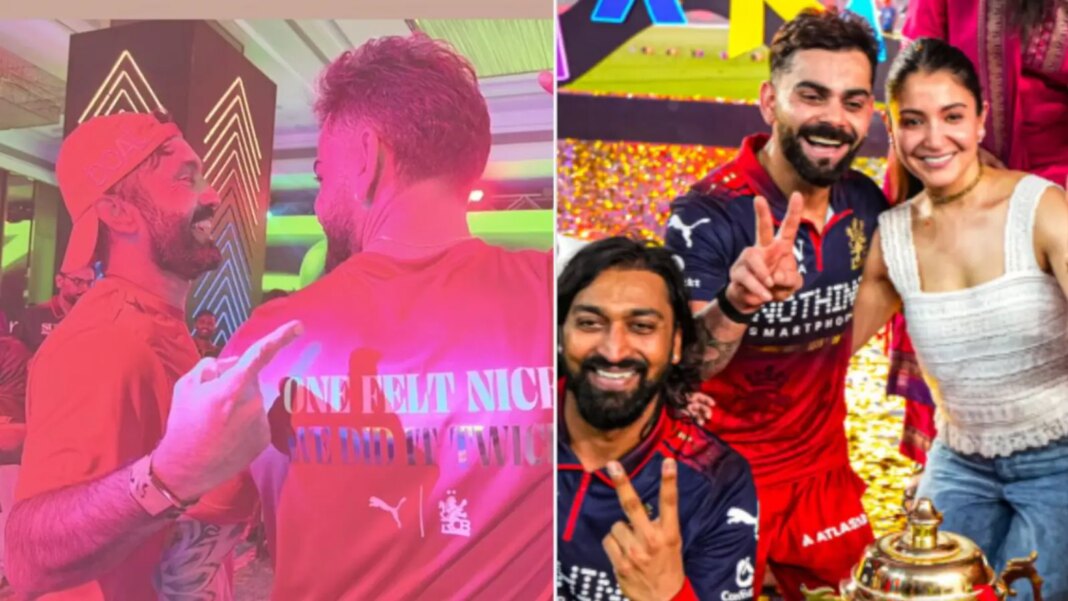 Virat Kohli Wears ‘We Did It Twice’ T-Shirt After RCB’s IPL Win. Pic Courtesy, Anushka Sharma