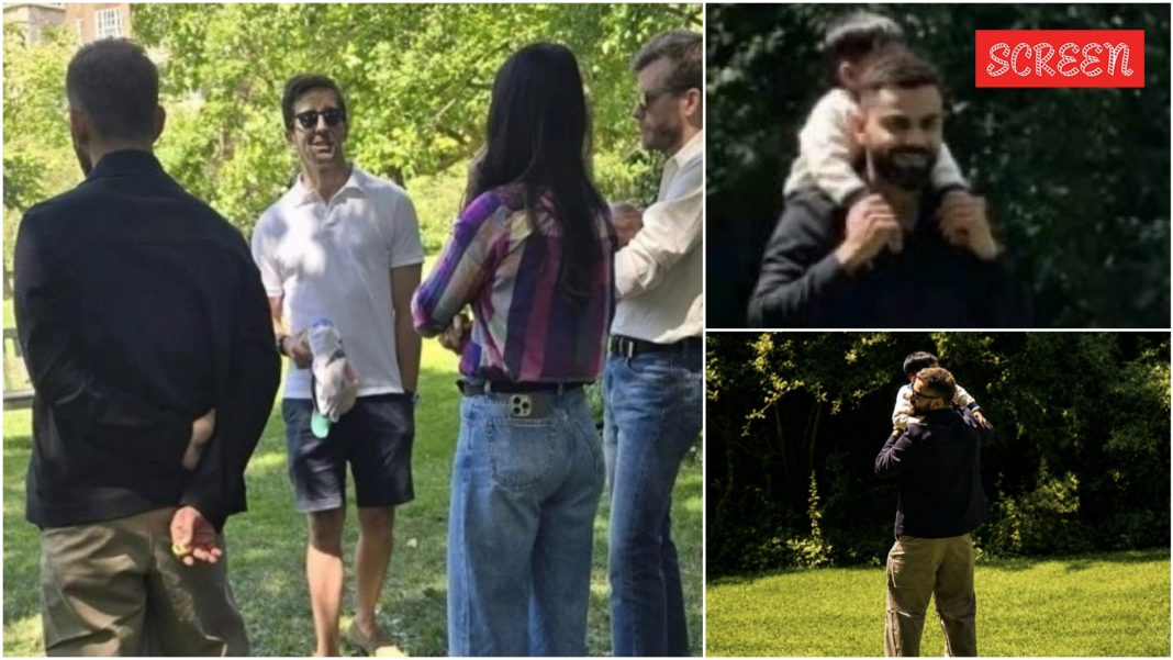 Virat Kohli carries Akaay on shoulders during London outing with Anushka Sharma. See pics | Bollywood News