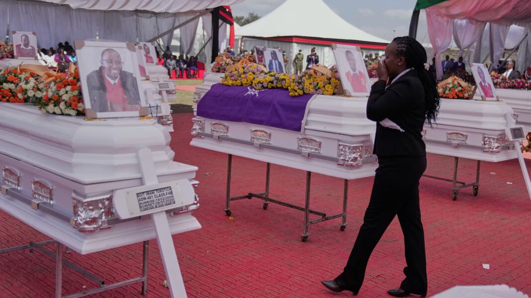 Kenya holds a memorial service for 16 victims of last month’s girls school fire