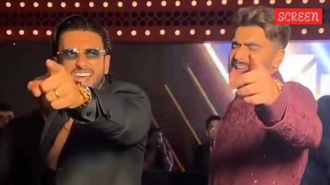 Ranveer Singh, Arjun Kapoor dance to Gunday song at Anshula Kapoor’s reception. Watch | Bollywood News