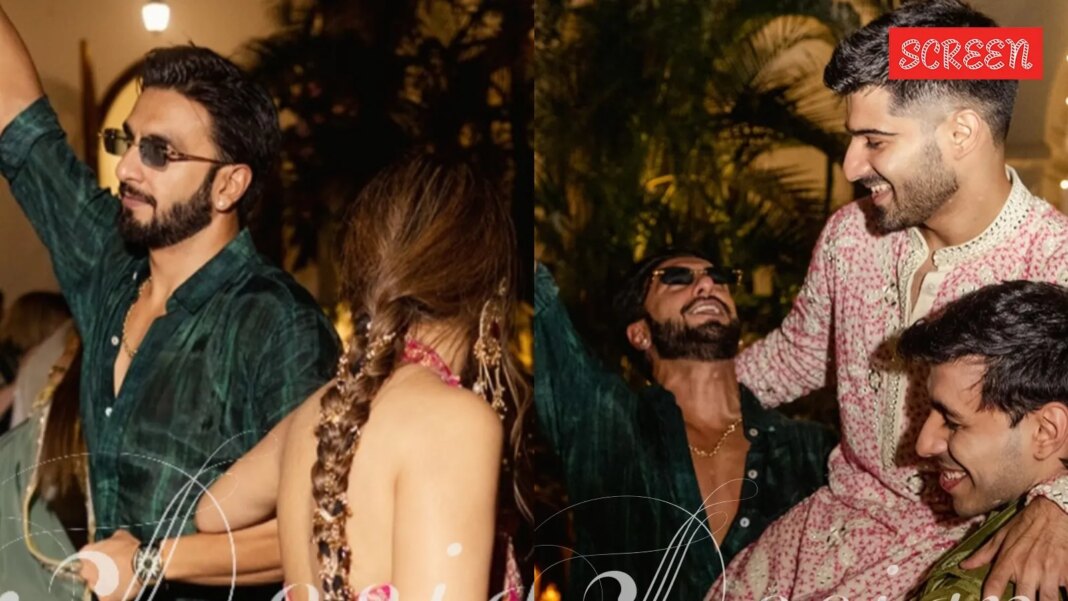 Ranveer Singh dances at cousin’s Goa wedding, picks up the groom. Watch | Bollywood News