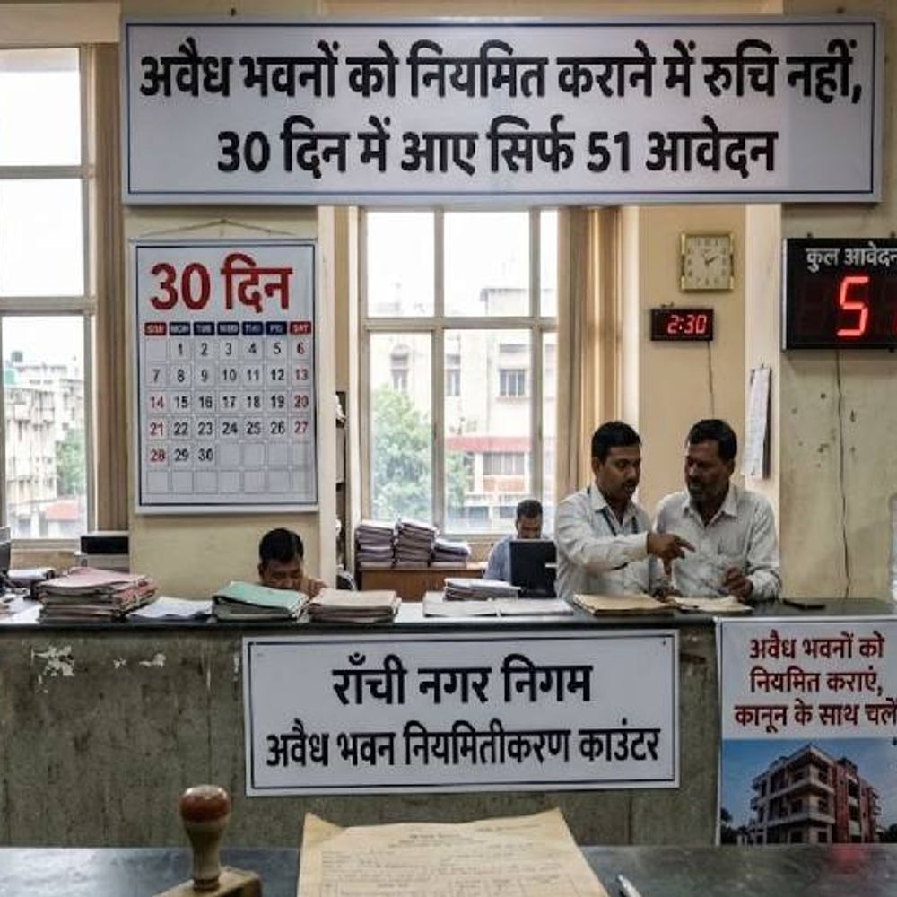 2 माह से पोर्टल बंद:रांची में 2 माह में 2200 भवनों को वैध करने के आवेदन आए, पास एक भी नहीं