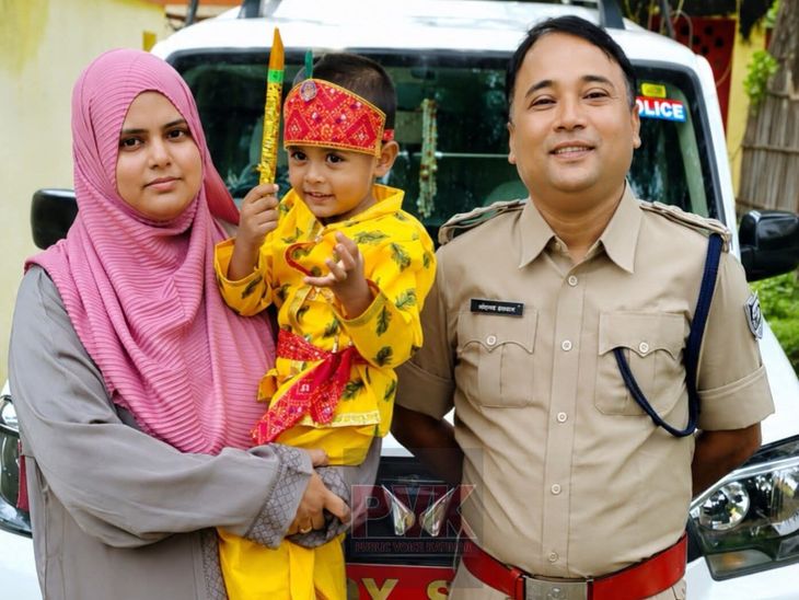 कटिहार में DSP सद्दाम के बेटे अली बने कान्हा:जन्माष्टमी पर परिवार का अनोखा अंदाज, सोशल मीडिया पर वायरल हुई तस्वीर