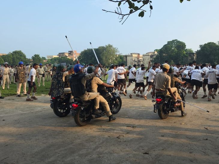 कटिहार में दंगा नियंत्रण का मॉक ड्रिल, पुलिस अलर्ट:भीड़ प्रबंधन-टियर गैस के इस्तेमाल का जवानों ने किया अभ्यास
