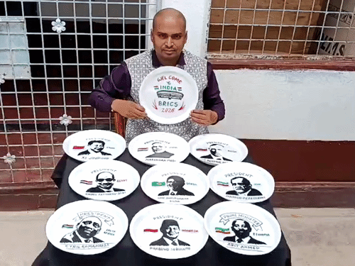 BRICS Summit 2026 Art | Madhurendra Portraits of Modi Putin Xi Jinping