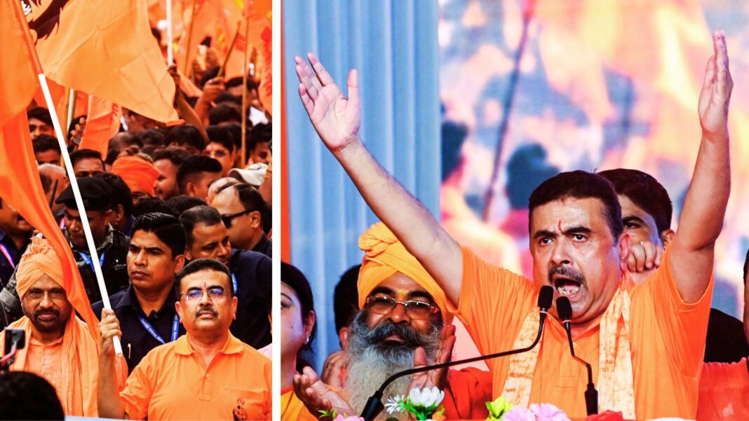 कोलकाता में शुभेंदु ने निकाली ‘गेरुआ सम्मान यात्रा’, कहा- जादवपुर विवि से ‘कश्मीर मांगे आजादी’, ‘लाल सलाम’ वाली ताकतों को उखाड़ फेंकेंगे