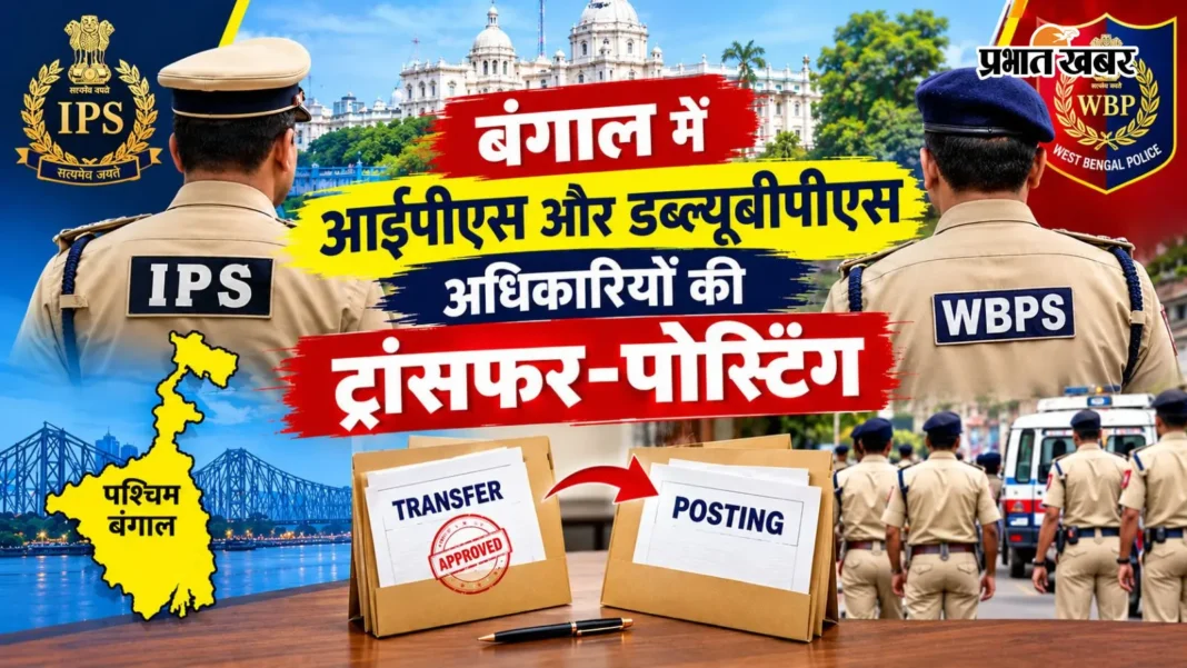बंगाल सरकार ने 17 आईपीएस और 6 डब्ल्यूबीपीएस अधिकारियों का किया तबादला