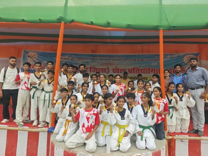 10 खेलों में उतरे अंडर-14, 17 और 19 के खिलाड़ी:दरभंगा में विद्यालय खेल प्रतियोगिता शुरू, मधुबनी-समस्तीपुर के खिलाड़ी भी शामिल