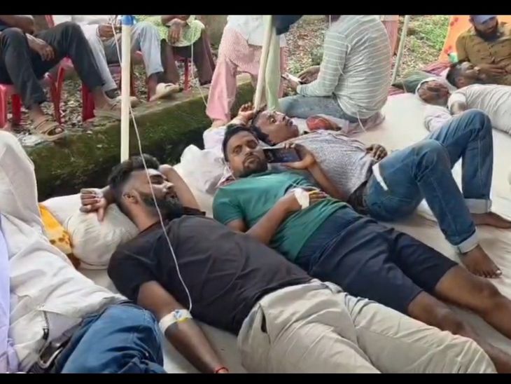 बोकारो स्टील प्लांट में भूख हड़ताल, आंदोलनकारियों की तबीयत बिगड़ी:प्रबंधक को कांग्रेस विधायक ने महाअष्टमी तक नियोजन का अल्टीमेटम दिया