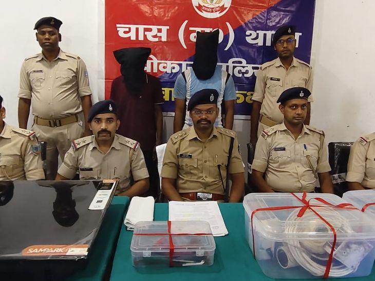 बोकारो में चोरी के 14 CCTV और LCD TV बरामद:दो चोर गिरफ्तार, एक आरोपी पहले से जेल में बंद; दो वारदात का हुआ खुलासा