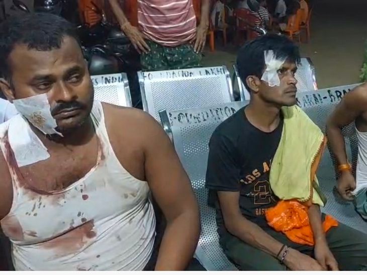 अशोकधाम मंदिर के पास दो पक्षों में मारपीट-पथराव:लखीसराय में चाकूबाजी में 4 लोग घायल; CCTV फुटेज सामने आया