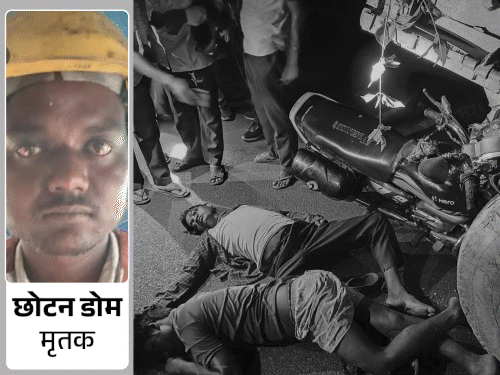 खड़ी ट्रैक्टर ट्रॉली से टकराई बाइक, पिता-पुत्र की मौत:जामताड़ा में 3 घंटे तक जाम रहा सड़क, इलाज कराकर घर लौट रहे थे दोनों