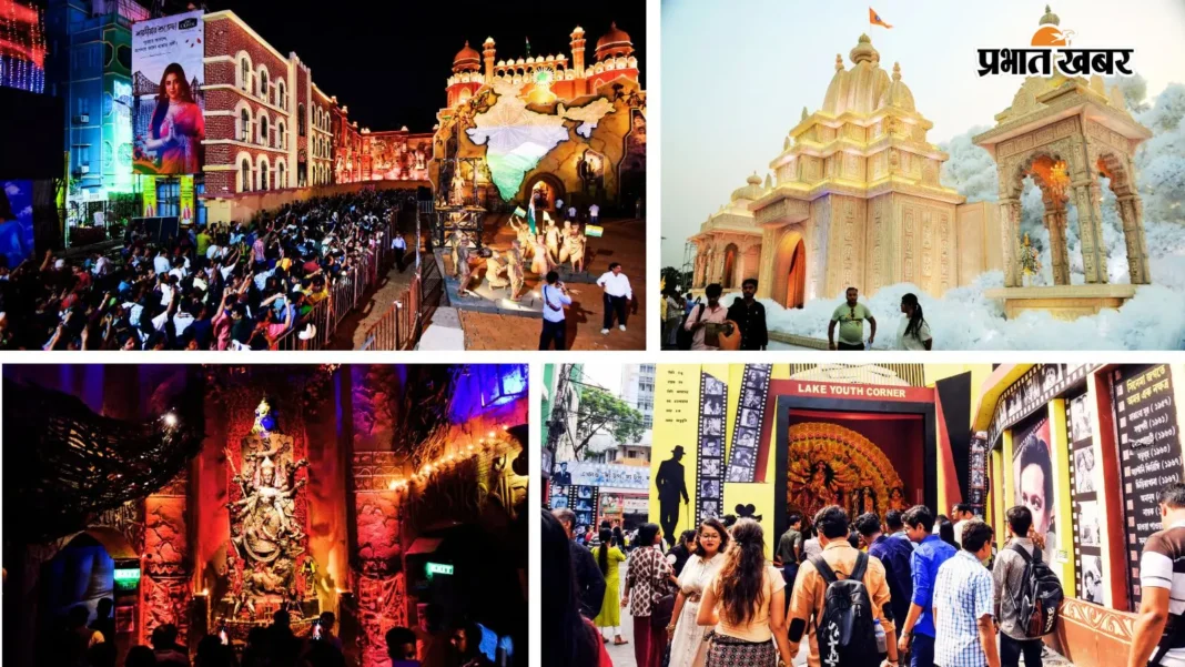 कोलकाता में दुर्गा पूजा : राम मंदिर से वंदे मातरम् तक, पंडालों में दिखी राष्ट्रवाद और भारतीय विरासत की झलक